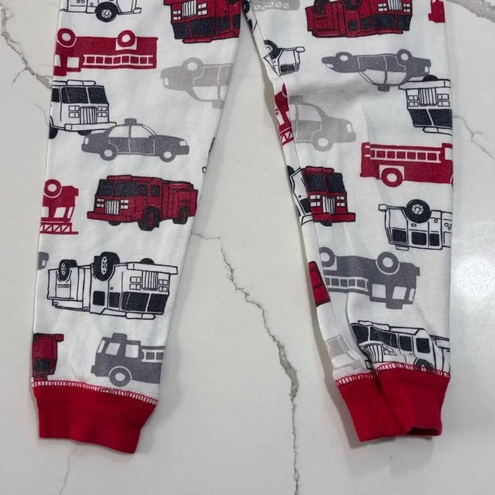 Carter’s | Boys FIREMAN 4-piece PAJAMA SET Pjs Snug Fitting Firetruck Size 2T
